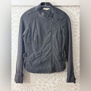 Peyton Jensen Evereve Women’s S Black Distressed Aesthetic Moto Jacket Cotton